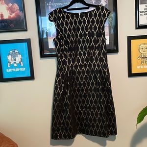 Black and gold cocktail dress